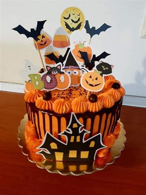 Decor De Tort Cu Toppere De Halloween