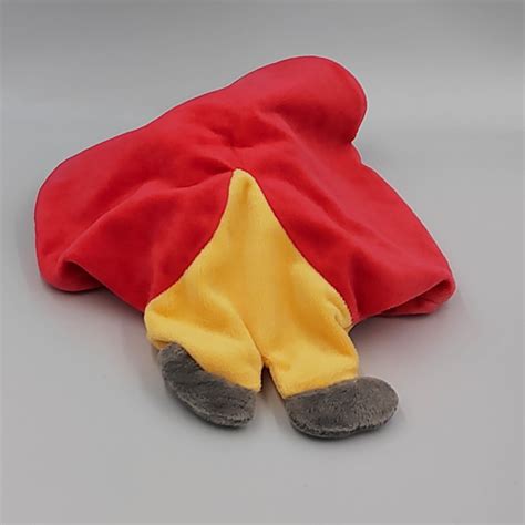 Doudou Plat Poup E Lutin Gar On Coccinelle Rouge Jaune Nicotoy