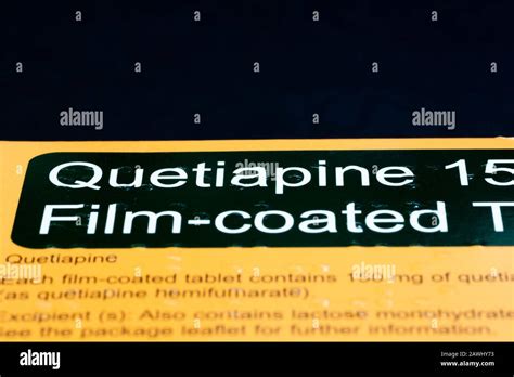 Box Of Quetiapine Tablets An Atypical Antipsychotic Drug Used For The