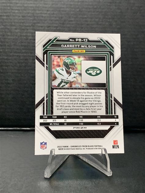 2022 Chronicles Football Garrett Wilson Silver Holo Prizm Black SP PB