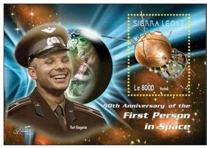 Stamp Yuri Gagarin Sierra Leone First Manned Space Travel 50th