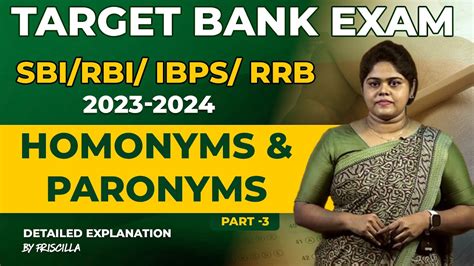 Target Bank Exams Ibs Rbi Sbi Rrb Homonyms Paronyms Part