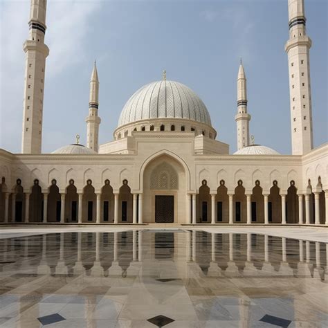 Premium AI Image Mosque Amazing Architecture Design Of Muslim Mosque