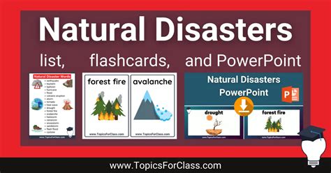 Natural Disasters Vocabulary List With Flashcards And Ppt Topicsforclass