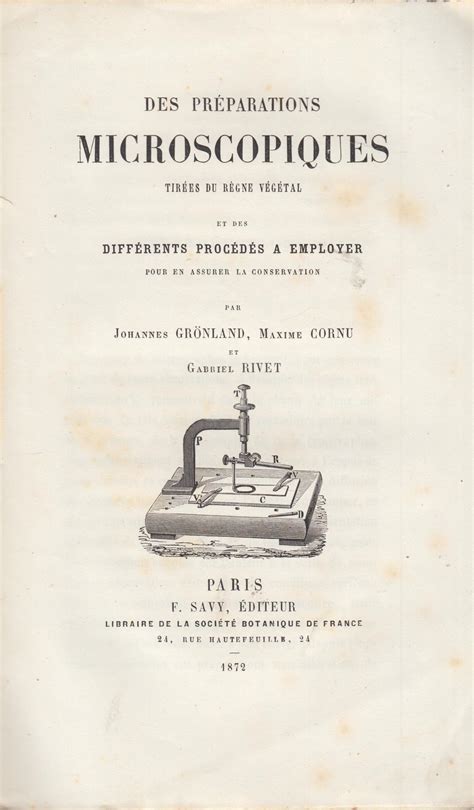 Des Pr Parations Microscopiques Tir Es Du R Gne V G Tal Et Des