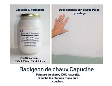 Peinture Chaux Naturelle Badigeon De Chaux Capucine Blanc Litres