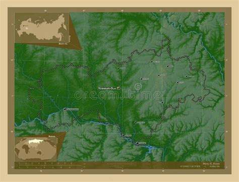 Mariy El Russia Physical Labelled Points Of Cities Stock