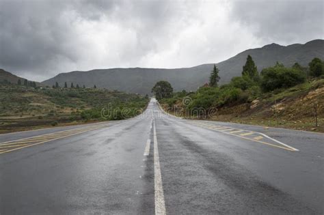 Asphalt Road Leading Into The Distance Stock Image Image Of