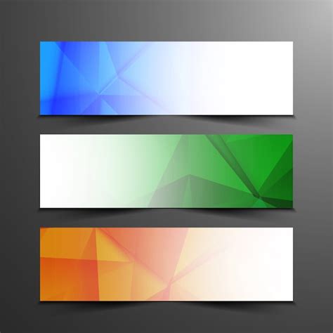 Conjunto De Banners Geom Tricos De Colores Vector Gratis