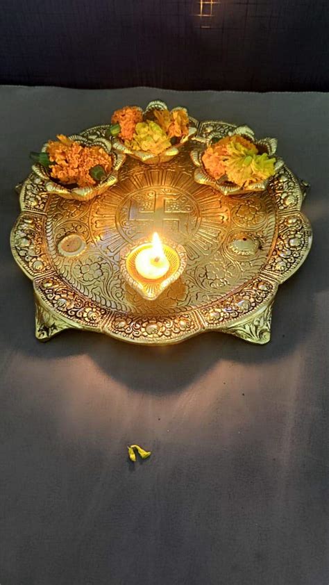 Buy Decorative Pooja Thaliornate Pooja Thaliembellished Pooja Plate