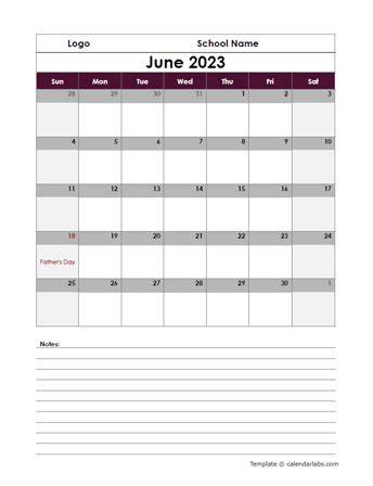 School Calendar 2023-2024 & Academic Calendar Templates