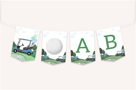 Editable Golf Happy Birthday Banner Golf Cart High Chair - Etsy