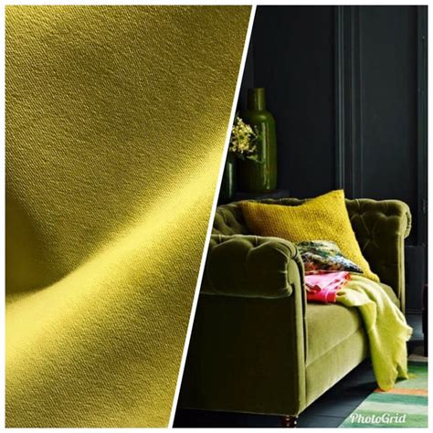 NEW! Designer Velvet Upholstery Fabric - Mustard Yellow Ochre- BTY ...