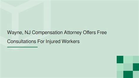 Wayne NJ Compensation Attorney Offers Free Consultations For Injured