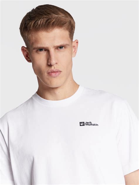 Jack Wolfskin T Shirt Essential 1808382 Biały Regular Fit Modivo pl