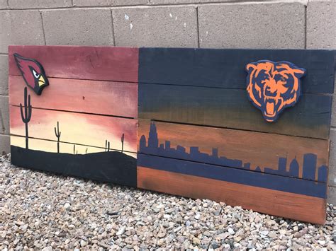 Arizona Cardinals And Chicago Bears House Divided Man Cave Sports Theme