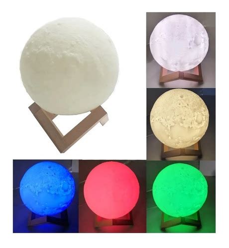 Lampara Lunar Led 3d Luna Colores Decorativo Cuotas sin interés