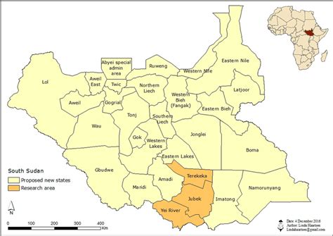 Map Showing The Proposed New States Of South Sudan And The Research