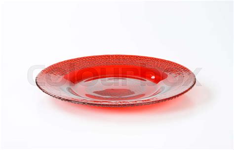 Red glass plate | Stock image | Colourbox