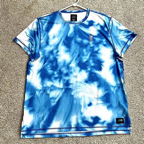 American Eagle Blue Tie Dyed Flex Shirt Depop