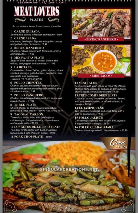 Online Menu Of Ay Jalisco Mexican Restaurant Bar Grill Restaurant