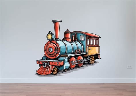 Train Wall Decal/ Locomotive Decal/ Train Wall Sticker/ Kids Wall Decal ...