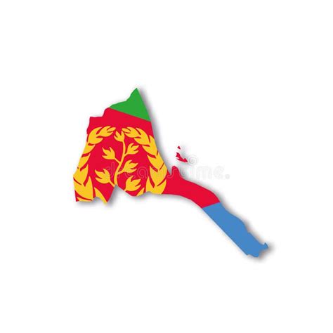 Nationalflagge Eritrea In Form Einer Landkarte Vektor Abbildung