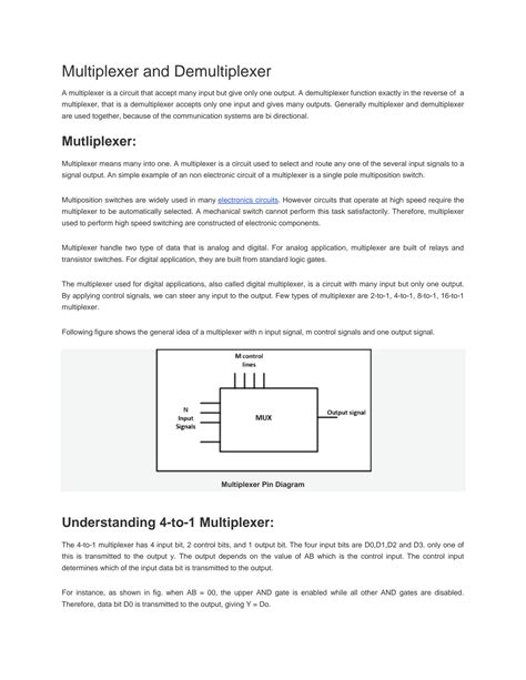 SOLUTION Multiplexer And Demultiplexer Studypool