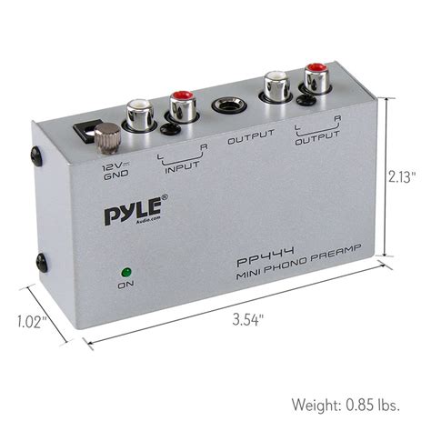 Pyle Phono Turntable Preamp Mini Electronic Audio Stereo Phonograph