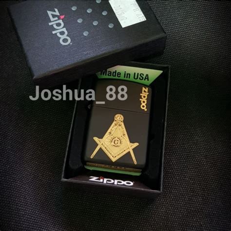 Jual Korek Api Zippo Custom Freemason Iluminaty Black Matte Grade Ori