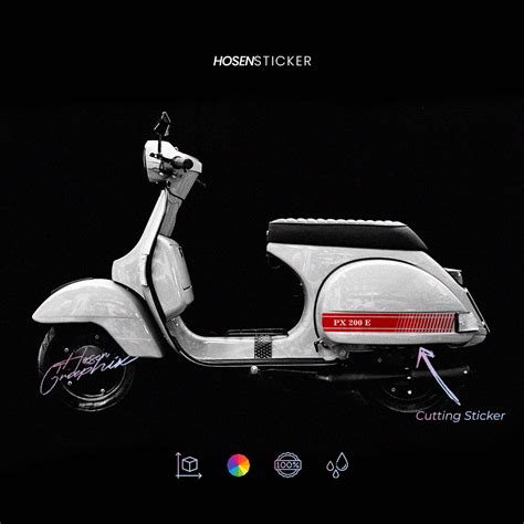 Jual Cutting Sticker Vespa Classic Stripe Tepong Vespa PX Series