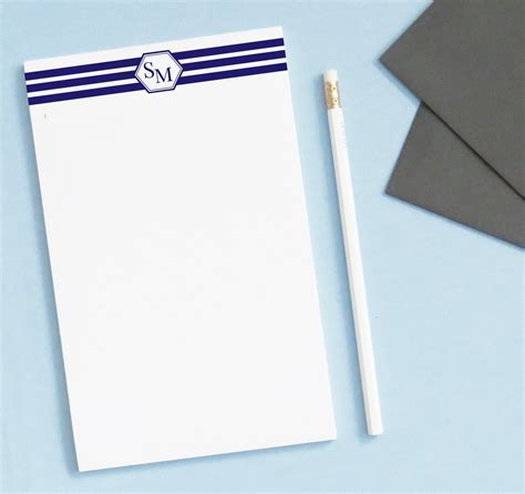 Monogrammed Notepad Personalized Notepad Men Initial Monogram Etsy Uk