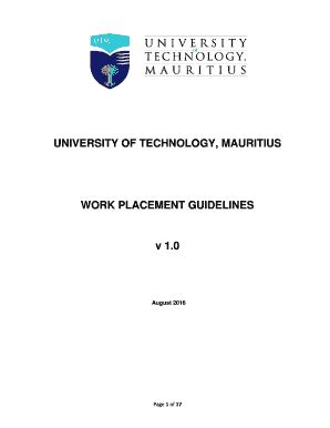 Fillable Online University Of Technology Mauritius Fax Email Print