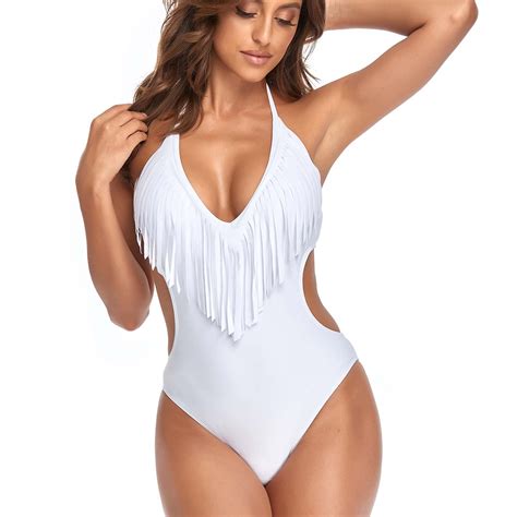 AOOCHASLIY Spring Beauty Bikini Swim Woman Fashion Tassel Jumpsuit