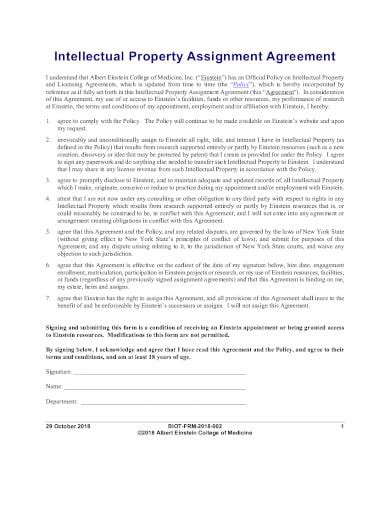 Ip Assignment Agreement Template Pdf Template