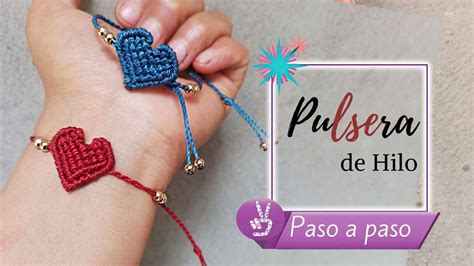 Cómo hacer Pulsera corazón de hilo 25 DIY Macrame Paso a paso YouTube