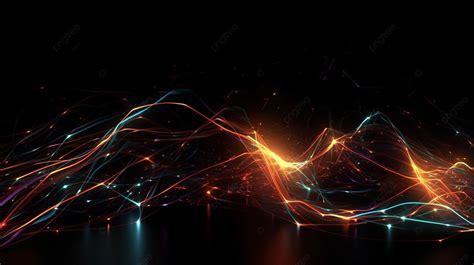 Abstract Animated Wave With Lights Background, 3d Illustration Of ...