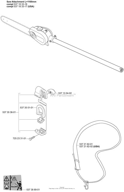 Husqvarna Saw Attachment (2006-07) Parts Diagram for 43" Attachment