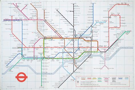 Antique Map Of London Underground London Underground