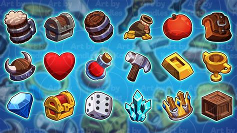 Artstation Cute Rpg Icons Set Game Assets