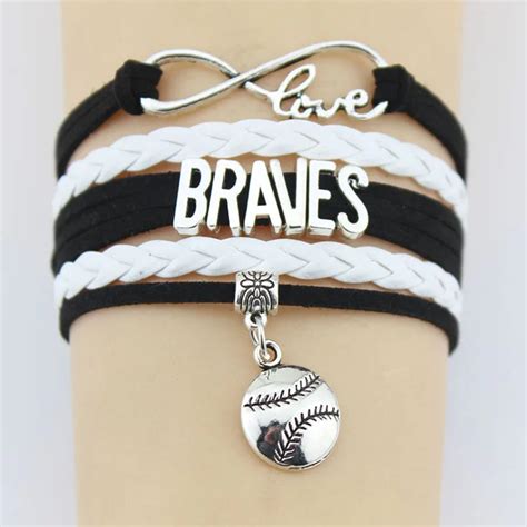 Unendlichkeit Liebe Braves Baseball Armband Handgemachte Sport Team