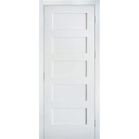 Krosswood Doors 30 In X 80 In Shaker 5 Panel Primed Solid Core MDF