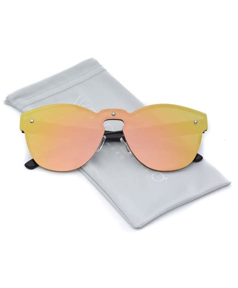 Full Lens Rimless Mirrored Reflective Revo Sunglasses Pink Cs12o27imct