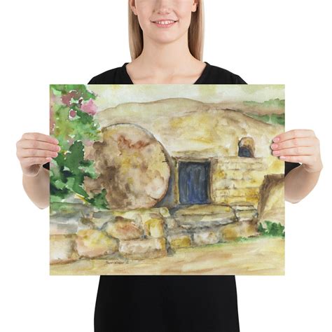 Empty Tomb Watercolor Painting Fine Art Easter Poster Print - Etsy