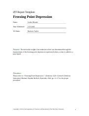 Freezing Point Depression Lab Report Dtf Report Template Freezing