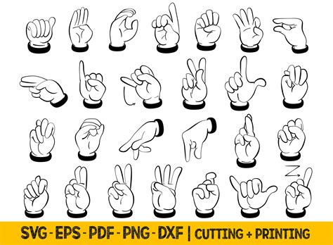 Asl Alphabet Svg For Cricut Sign Language Svg Files For Cricut Vector