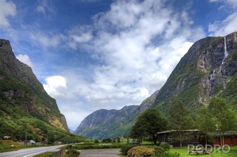 Sticker Landschaft Der Norwegischen Berge Nach Ma Myredro De