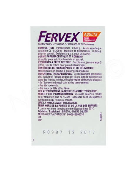 Fervex Framboise état Grippal 8 Sachets De Granulés Archange Pharma