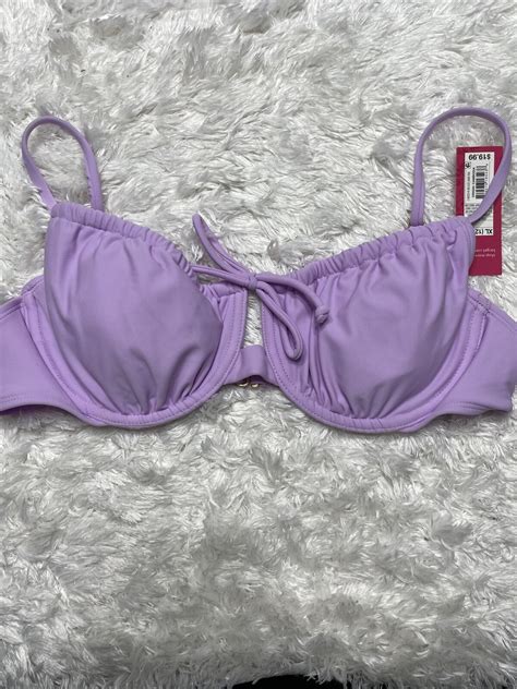 Xhilaration Junior S Shirred Underwire Bikini Top XL Lavender S 16 10