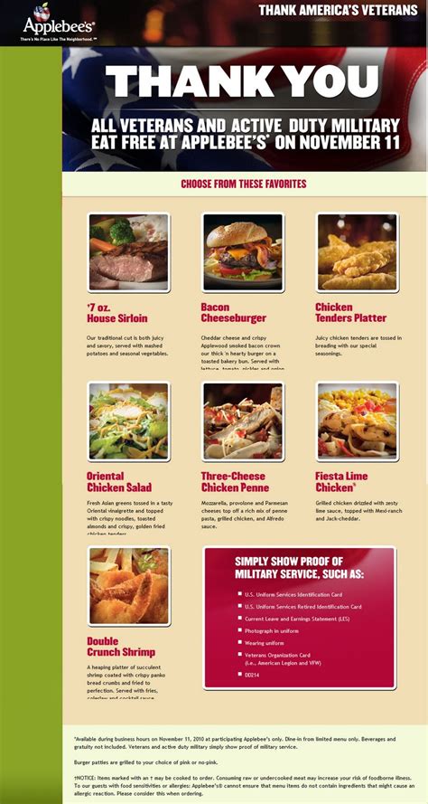 Warren Farricker Clan: Applebee's "Veterans Menu" Nov 11